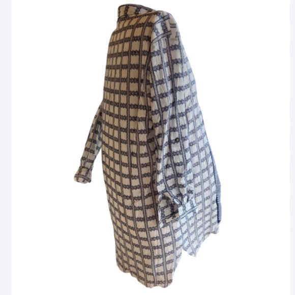 Geometric Pattern Long Sleeve Summer Dress - Picture 4 of 8